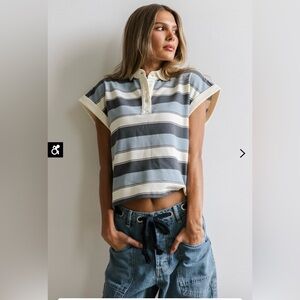 Bohme Niko Striped Top in Blue